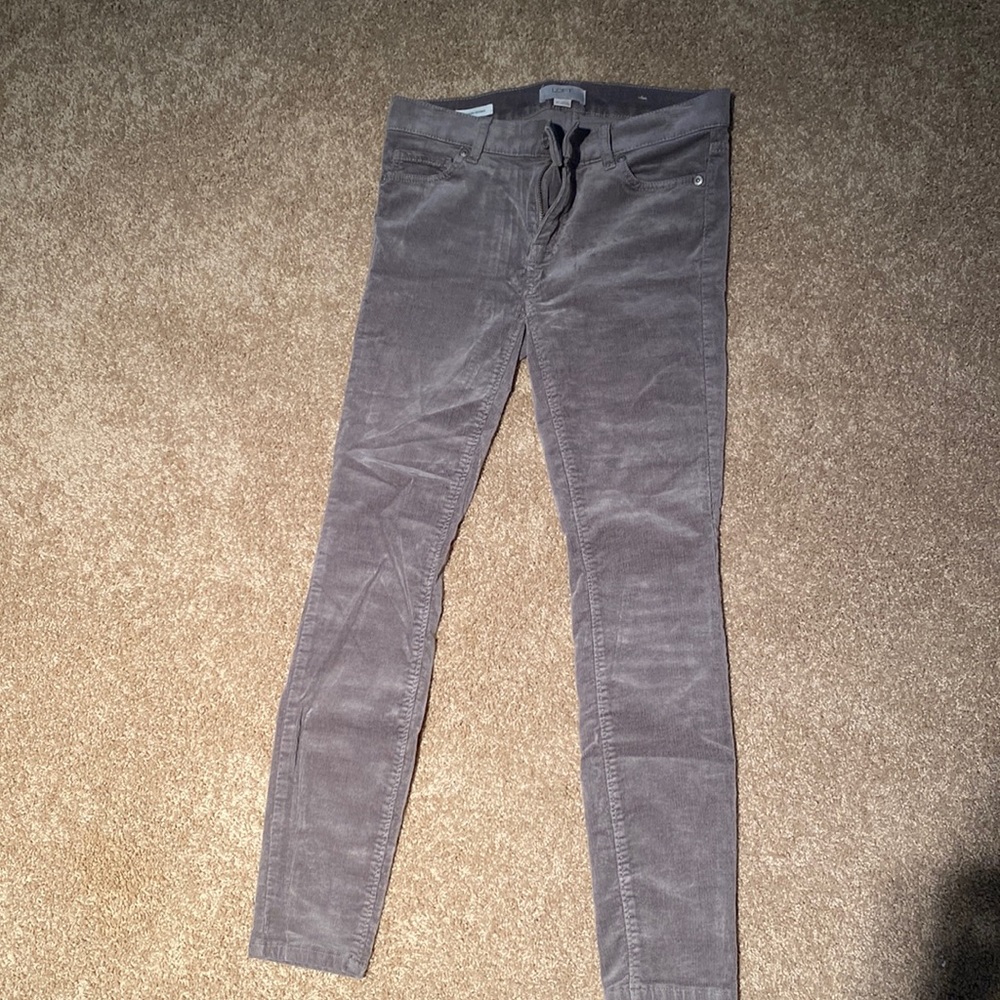 Loft light grey velvet pants lightly worn